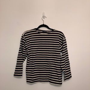 Saint James Navy and Cream Boatneck top